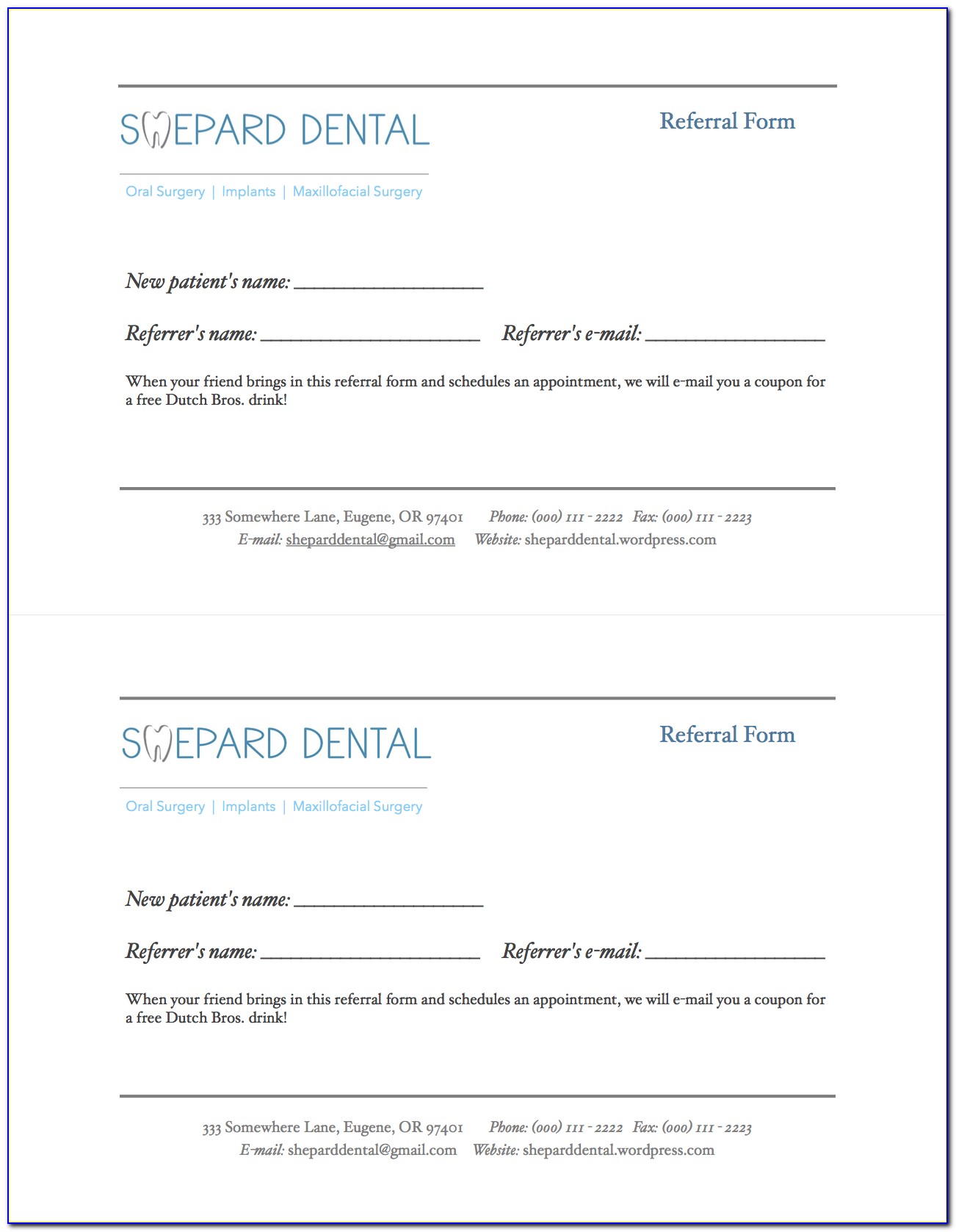 Orthodontic Referral Form Hampshire