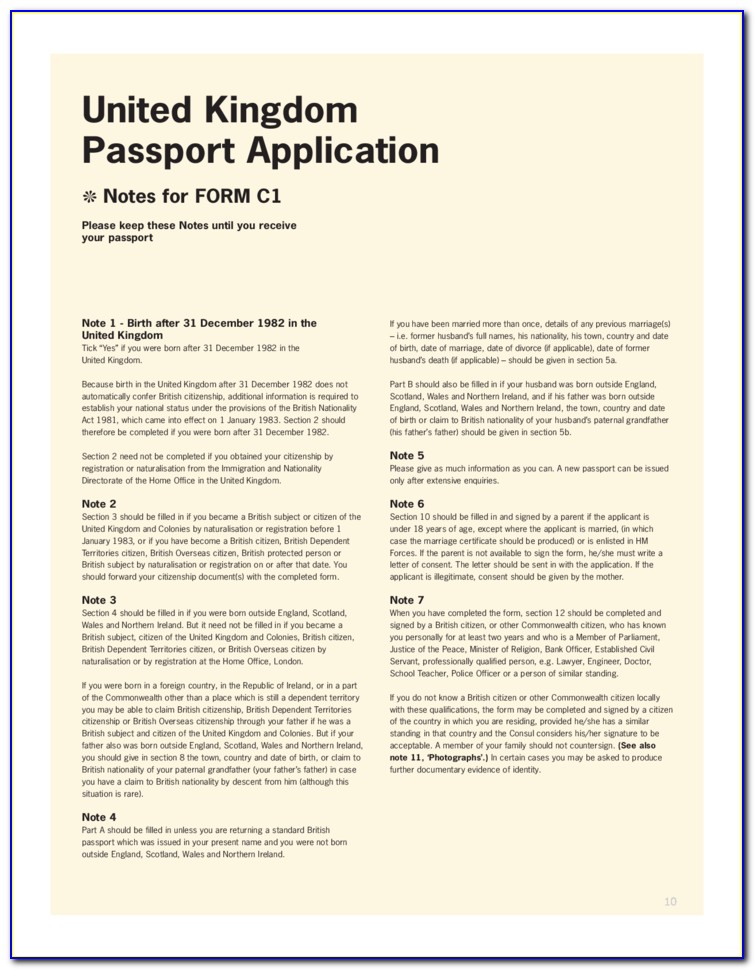 Overseas British Passport Application Form Download