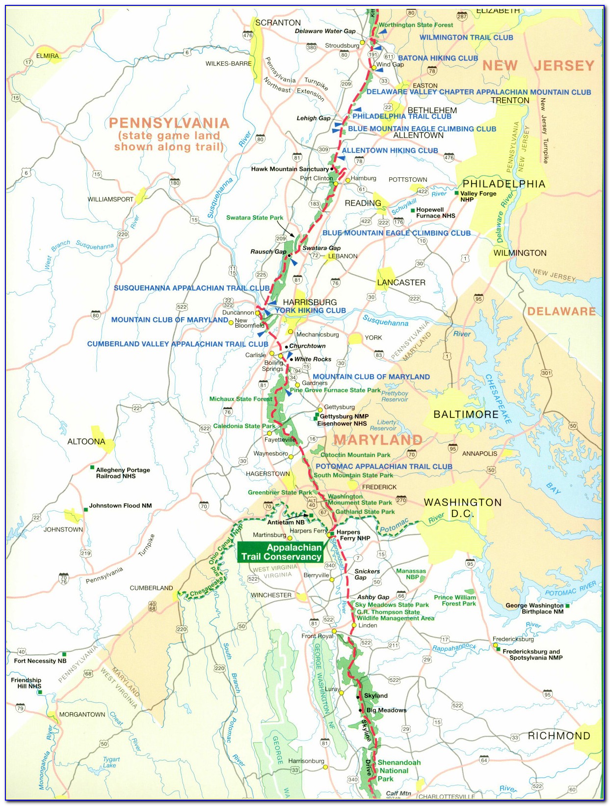 Pa Appalachian Trail Map
