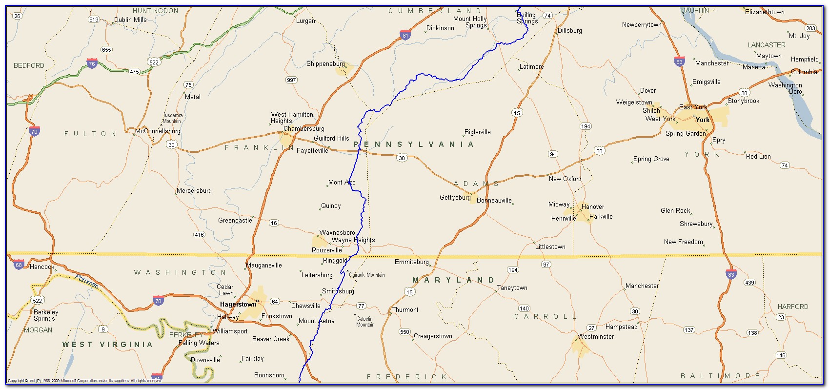 Pennsylvania Appalachian Trail Map