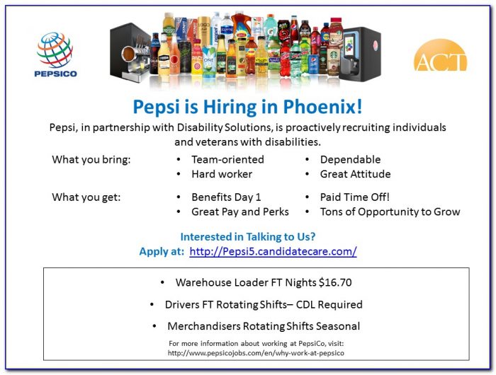Pepsi Warehouse Job Application
