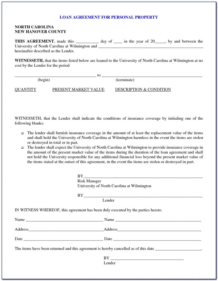 Personal Loan Contract Form Free
