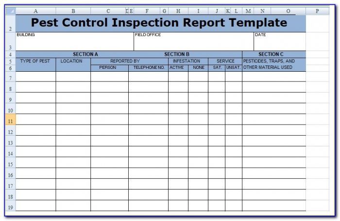 Pest Control Inspection Form
