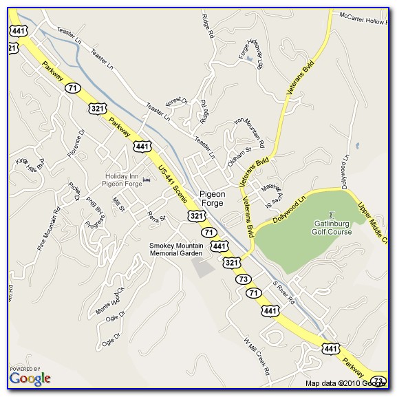Pigeon Forge Tn Hotel Map
