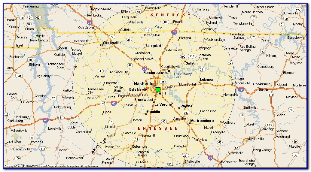 Printable Maps Of Nashville Tn