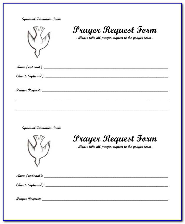 Printable Prayer Request Form Template