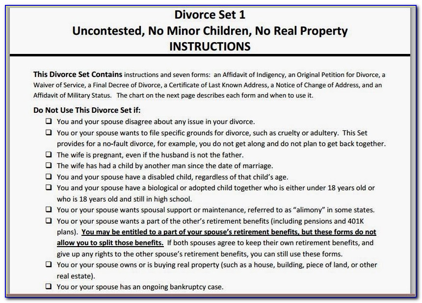 Pro Se Divorce Forms Wisconsin