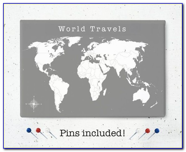 Push Pin World Map Canada