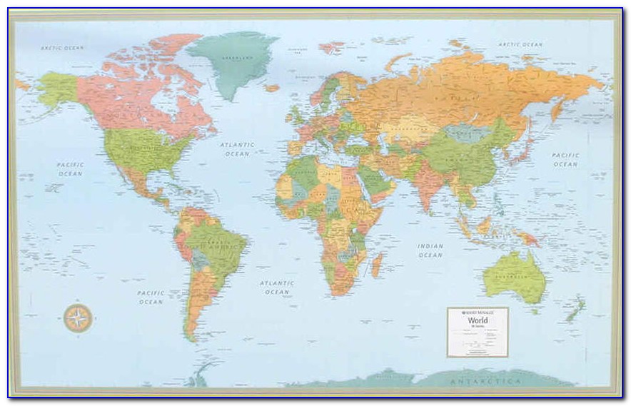 Rand Mcnally World Map Framed