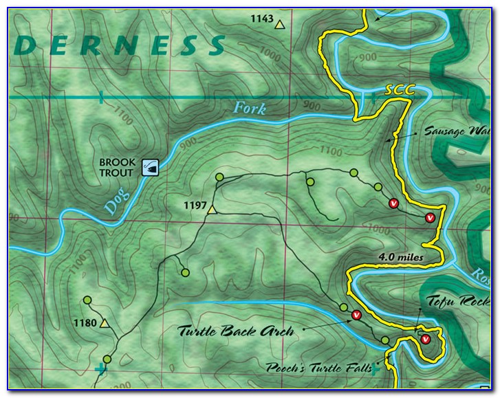 Red River Gorge Indian Staircase Trail Map