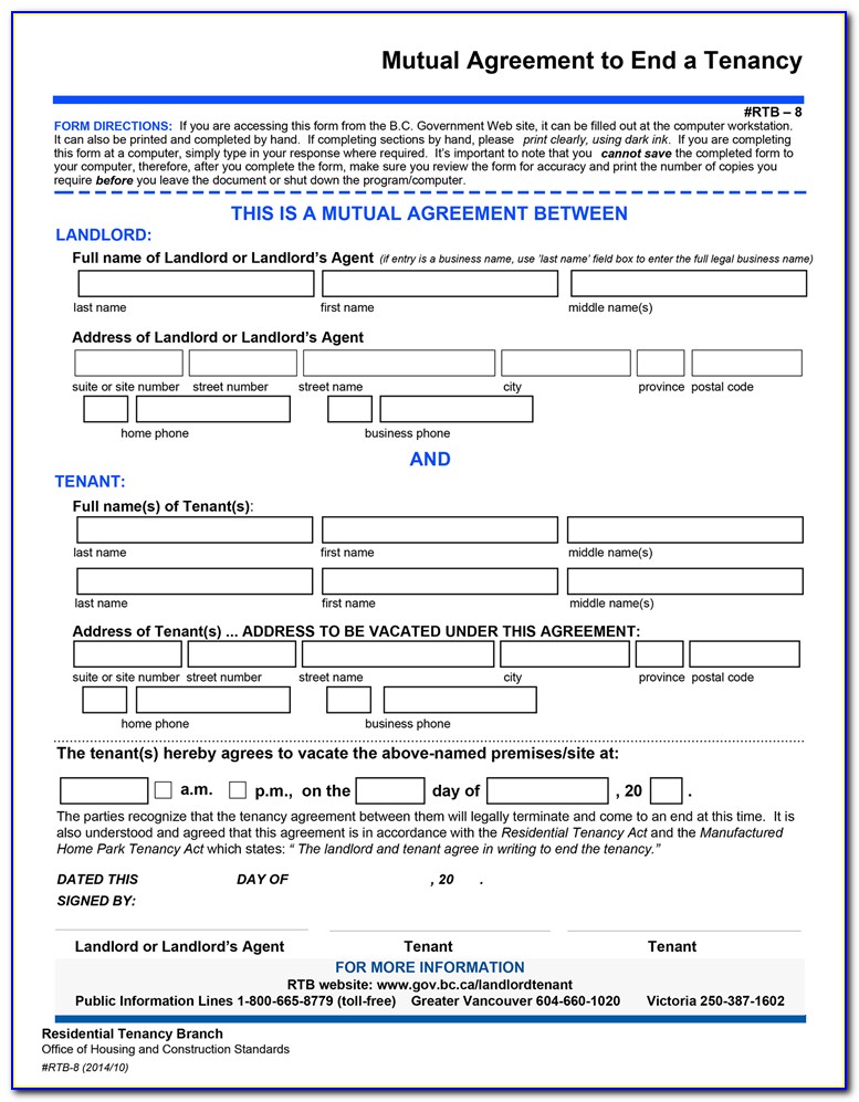 Rental Tenancy Authority Forms