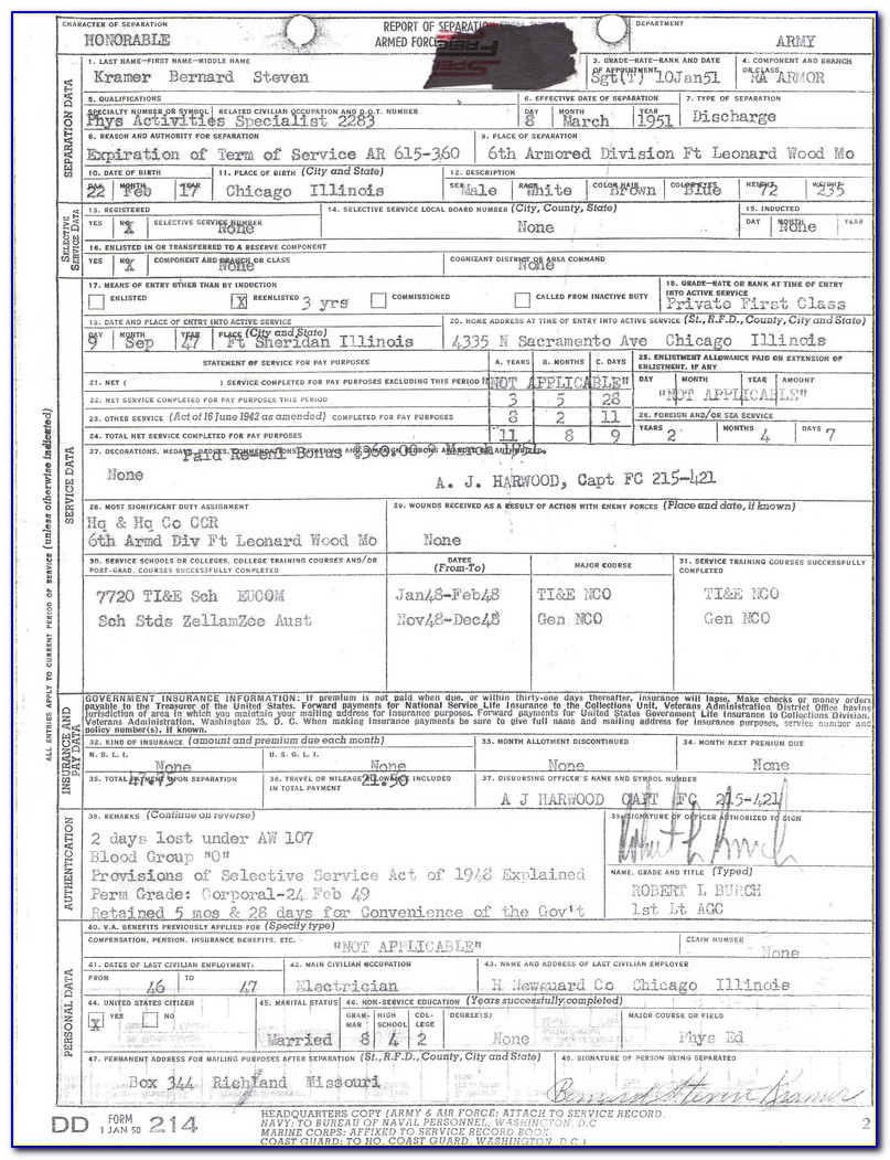 Request Dd 214 Form Military