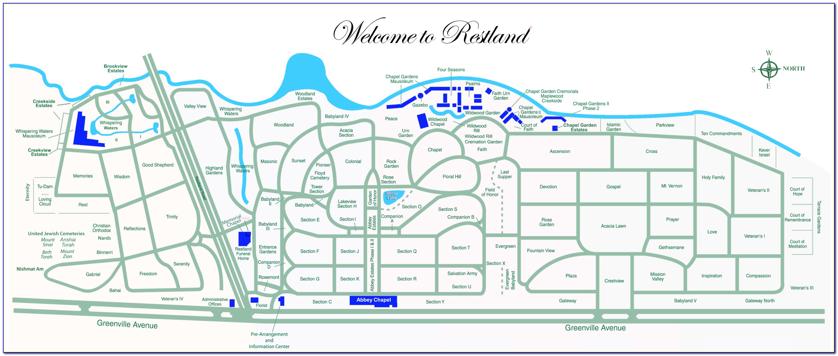 Restland Memorial Park Cemetery Map