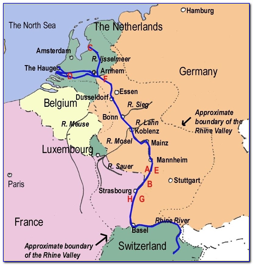 Rhine River Cruise Map Germany