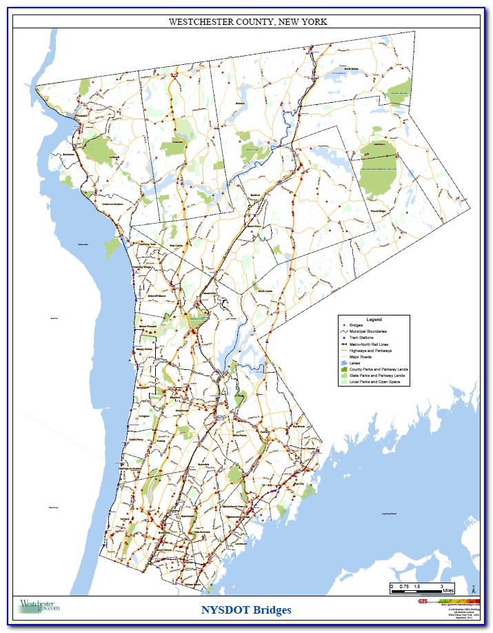 Road Map Westchester County New York