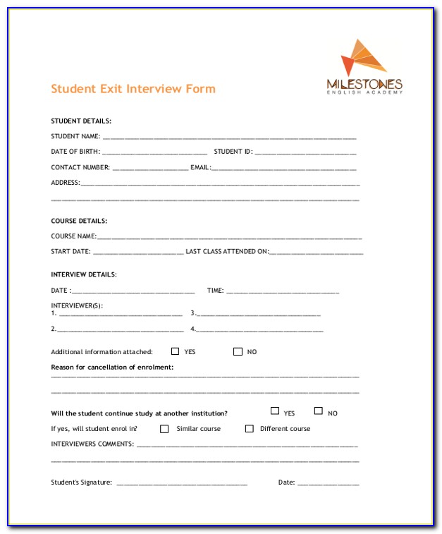 Sample Exit Interview Form With Answers