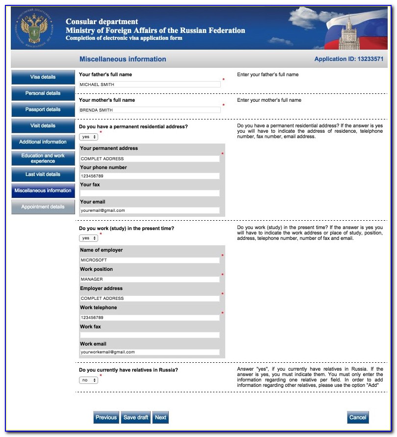 Sample Indian Visa Application Form For Us Citizen
