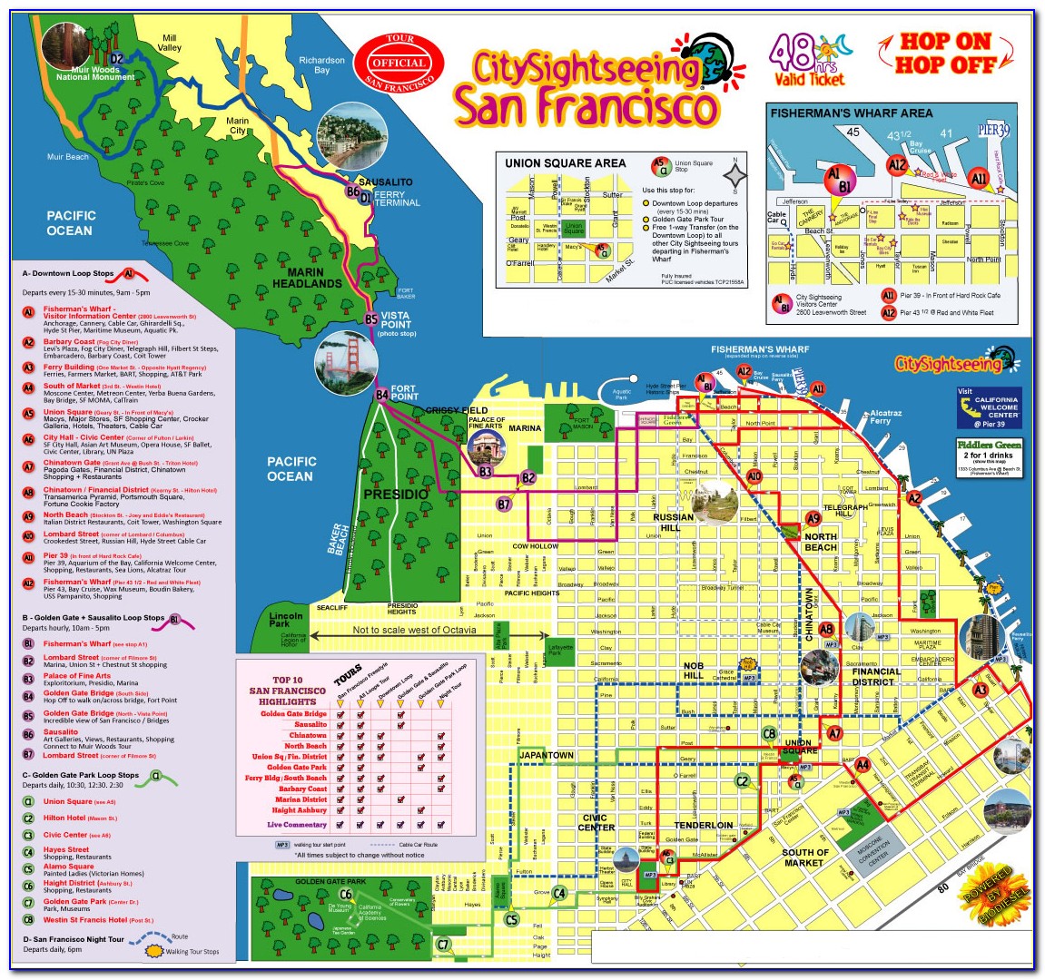 San Francisco Hop On Hop Off Bus Map