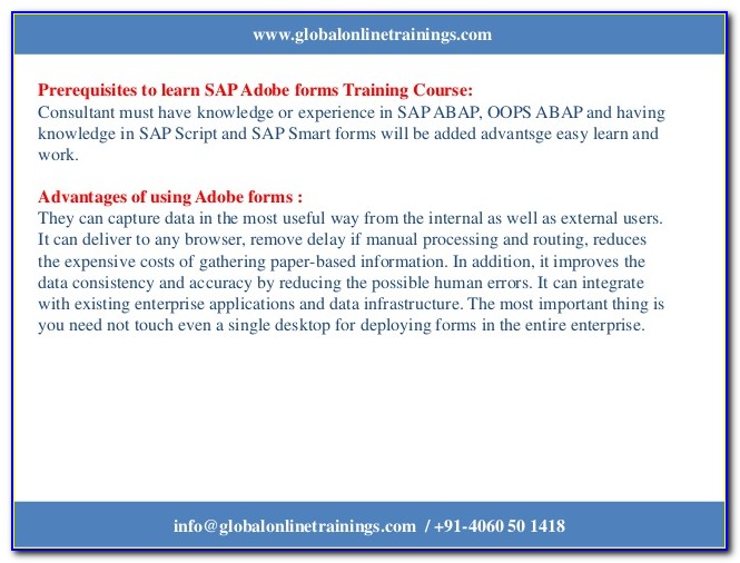Sap Adobe Forms Training