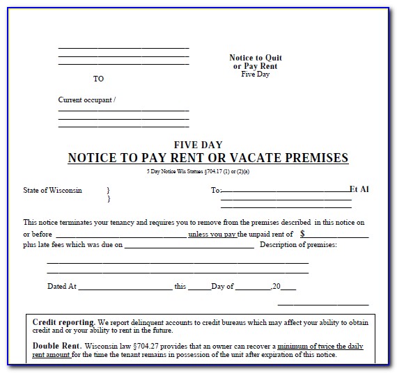 Sc 5 Day Eviction Notice Form