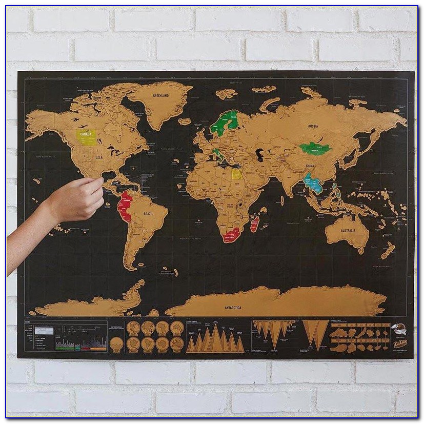 Scratch Off World Travel Map Poster