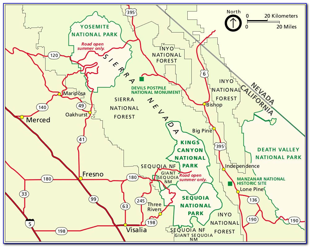 Sequoia Kings Canyon Map