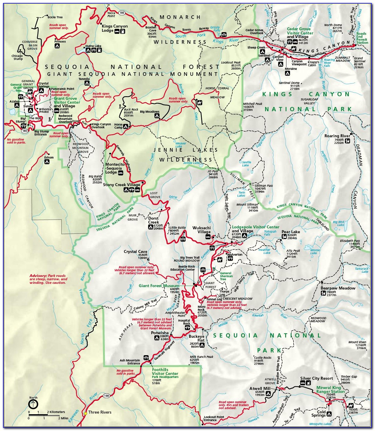 Sequoia Kings Canyon Topo Map