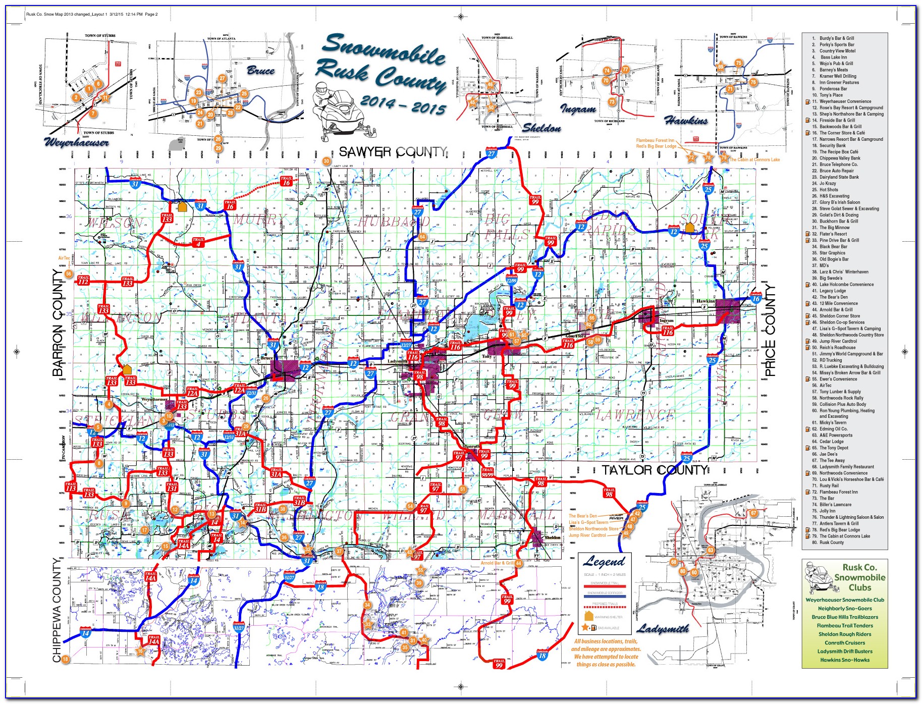 Snowmobile Trail Maps Wisconsin