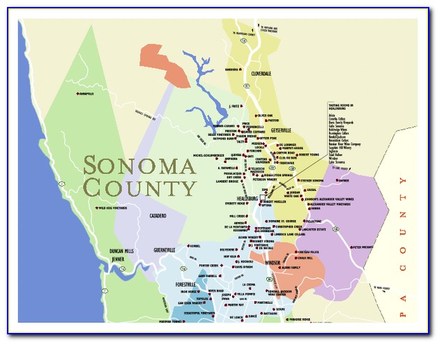 Sonoma County Wine Road Map