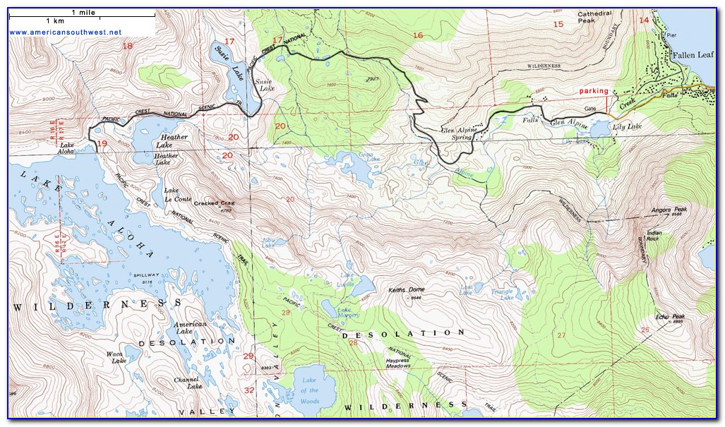 South Lake Tahoe Topo Map