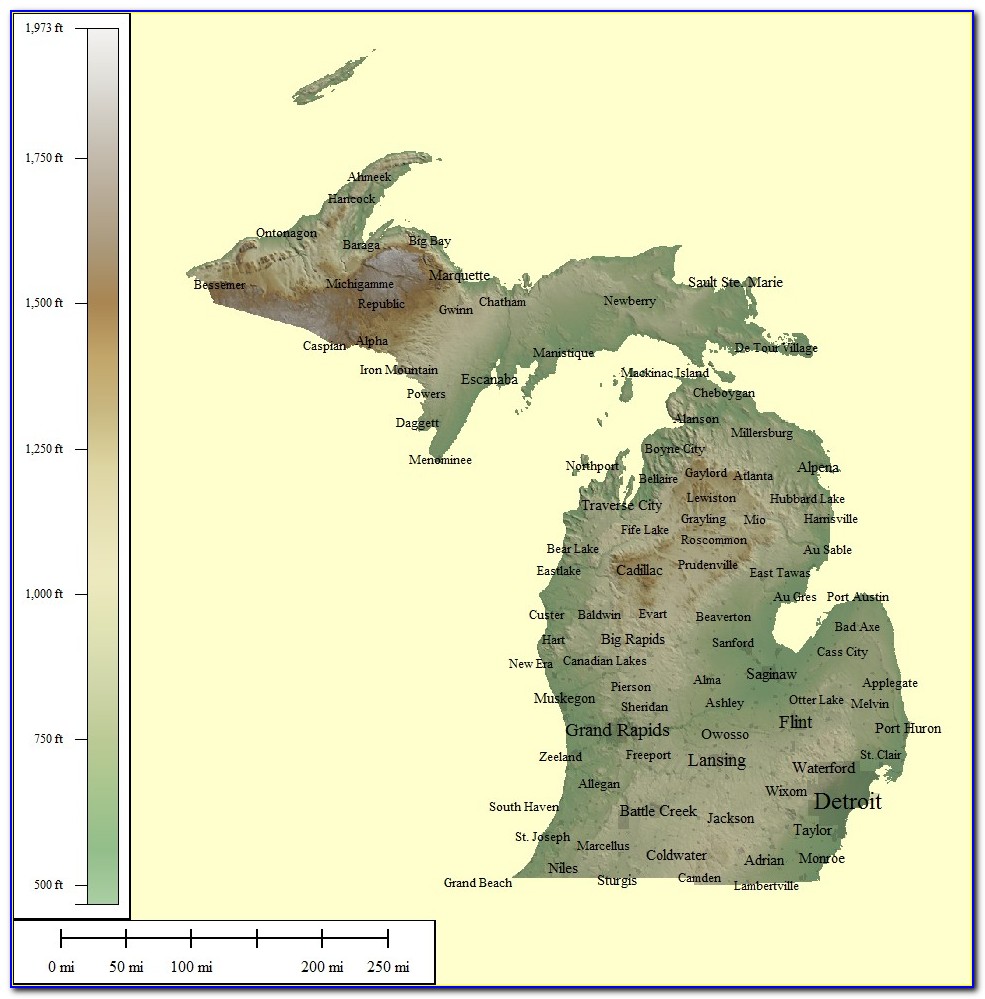 Southeast Michigan Topographic Map