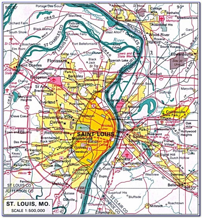 St Louis County Street Map