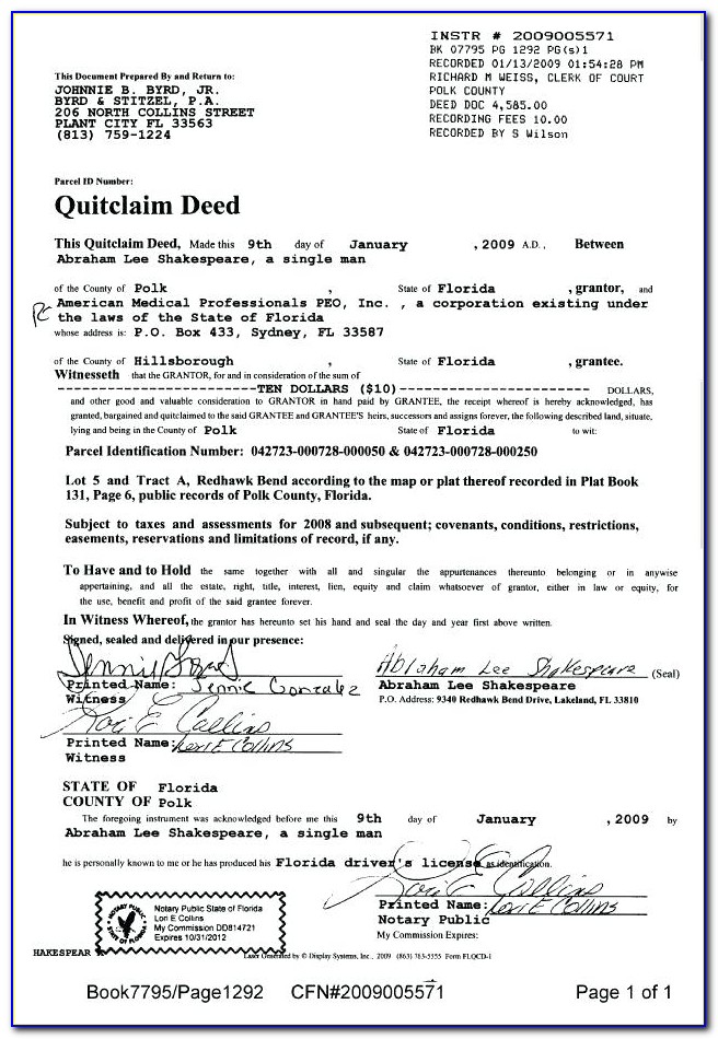 State Of Michigan Quit Claim Deed Form Wayne County