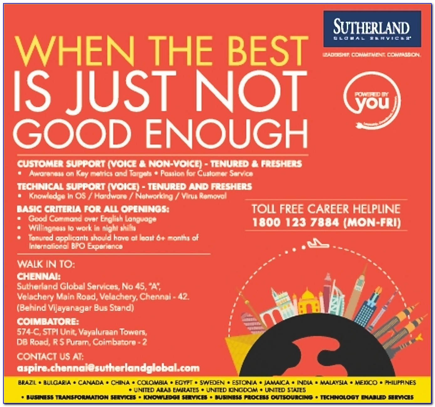 Sutherland Global Services Job Openings In Chennai