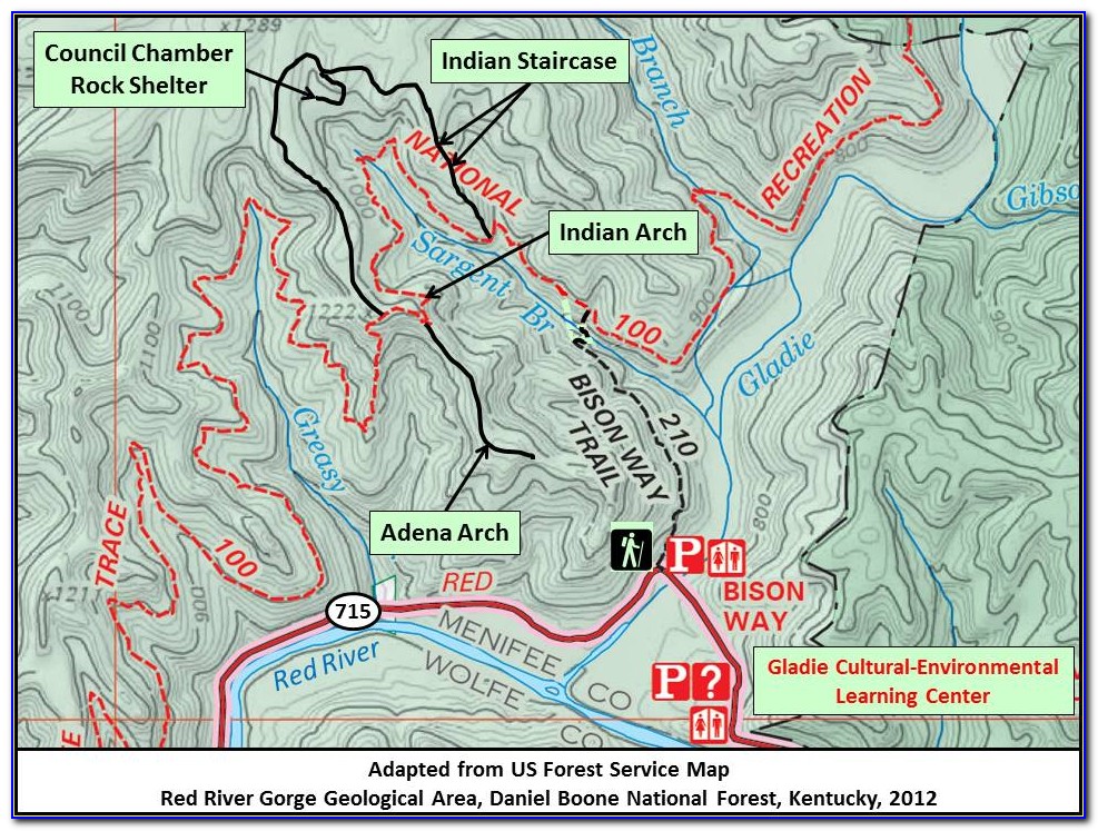 Swift Camp Creek Trail Red River Gorge Map
