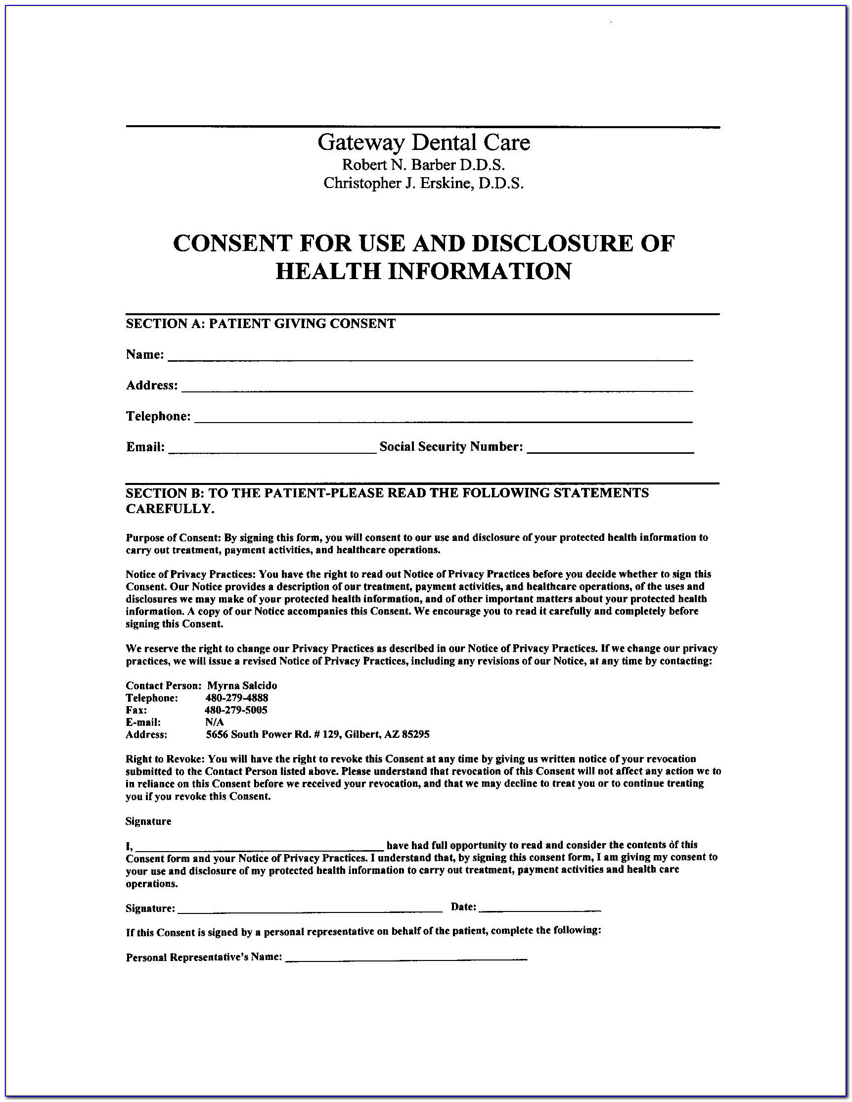 Teeth Whitening Informed Consent Form