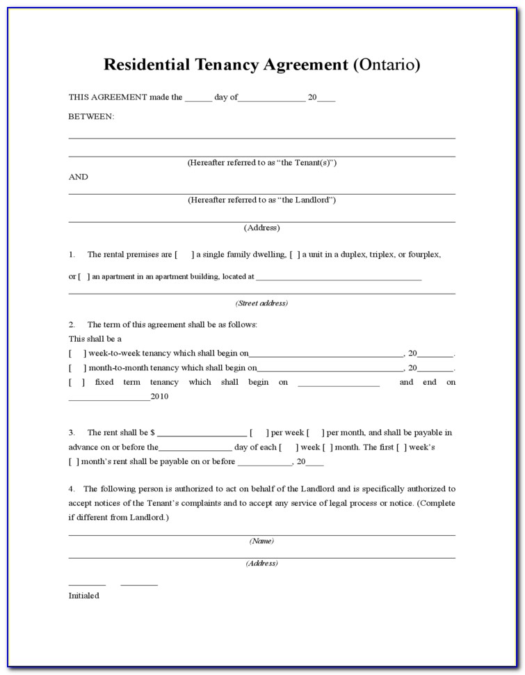 Tenancy Agreement Form Free Download