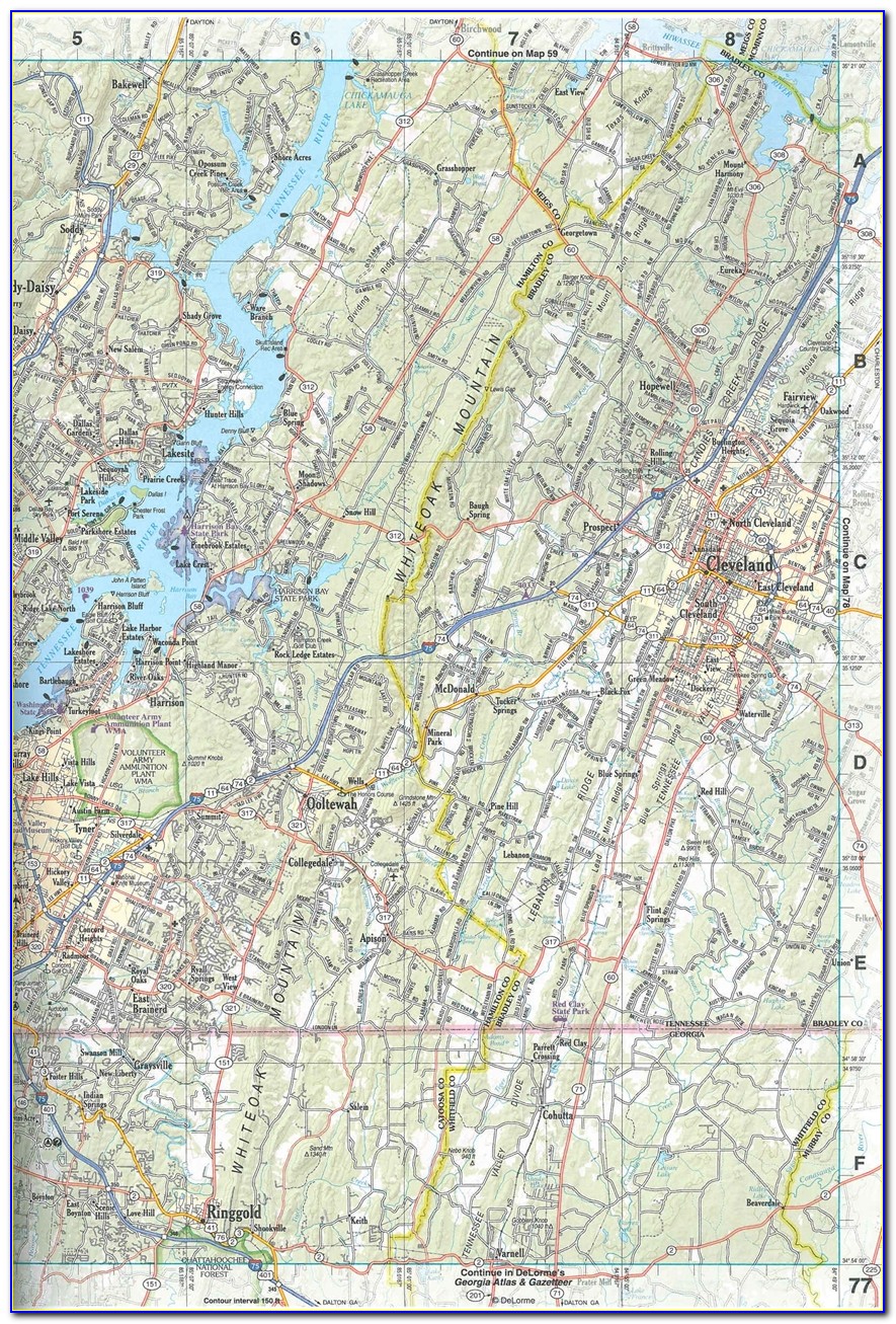 Tennessee Gazetteer Map