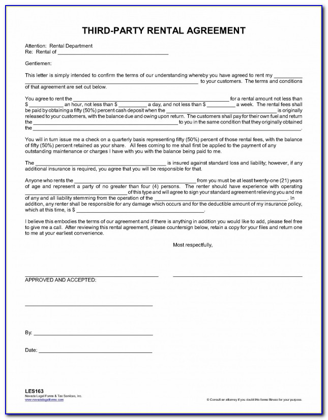 Tent Rental Agreement Forms