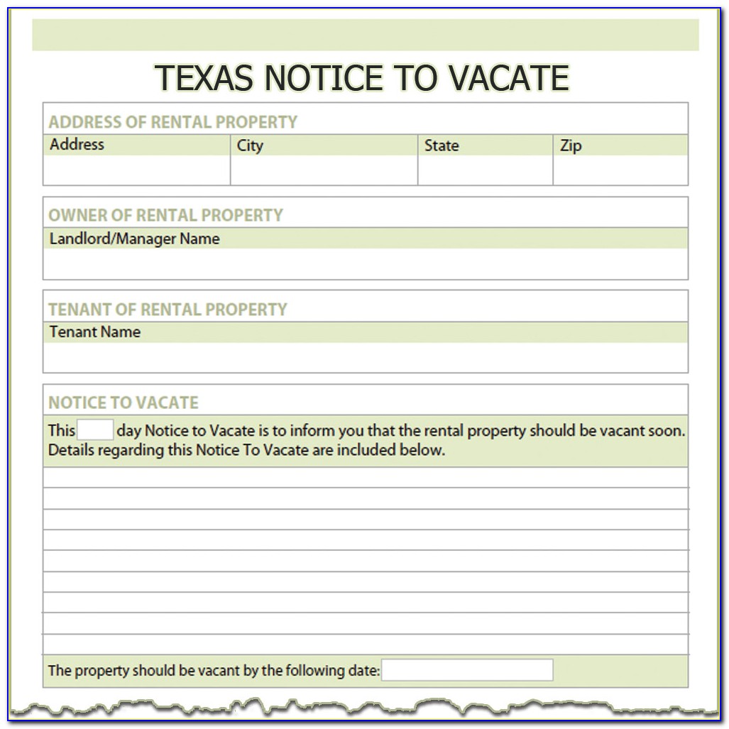 Texas Apartment Association Notice To Vacate Form
