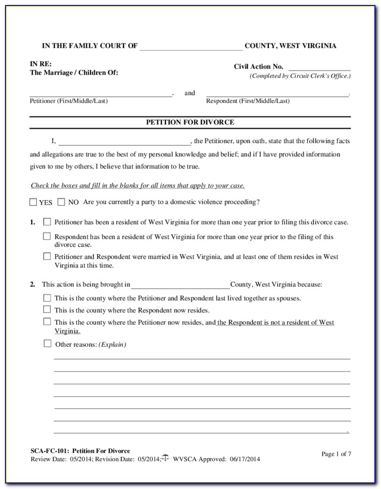 Texas Counter Petition For Divorce Form