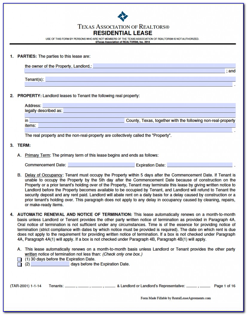 Texas Landlord Forms