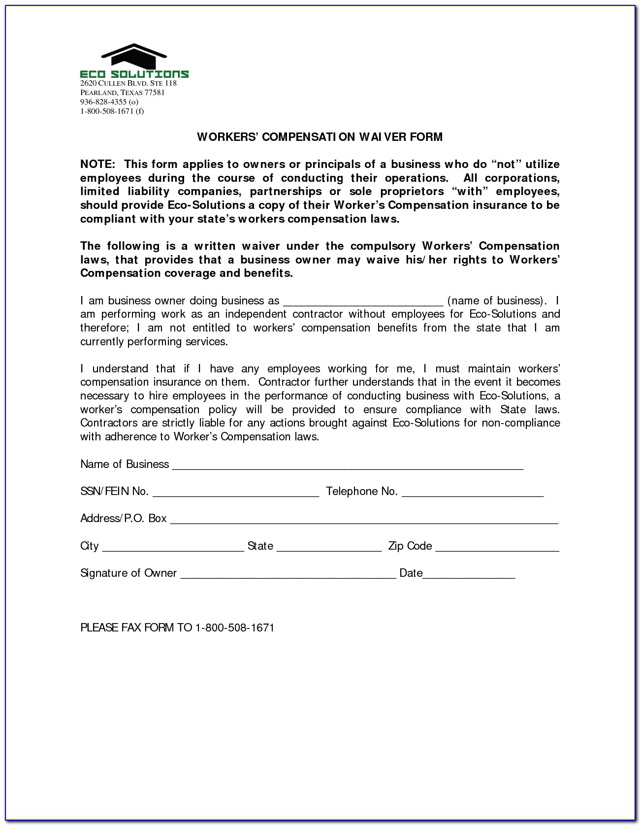 Texas Workers Compensation Form 150