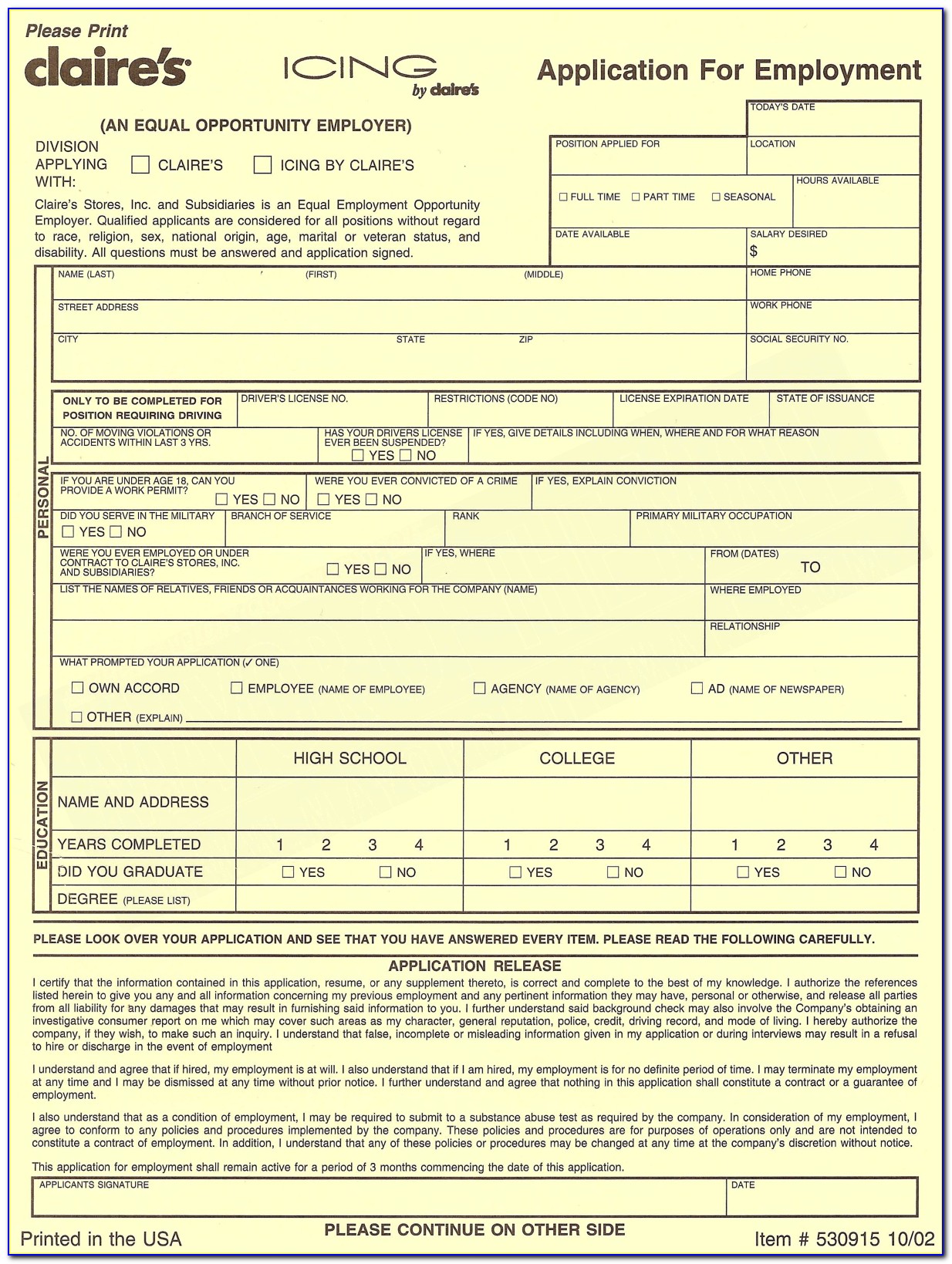 Tim Hortons Application Form 2018