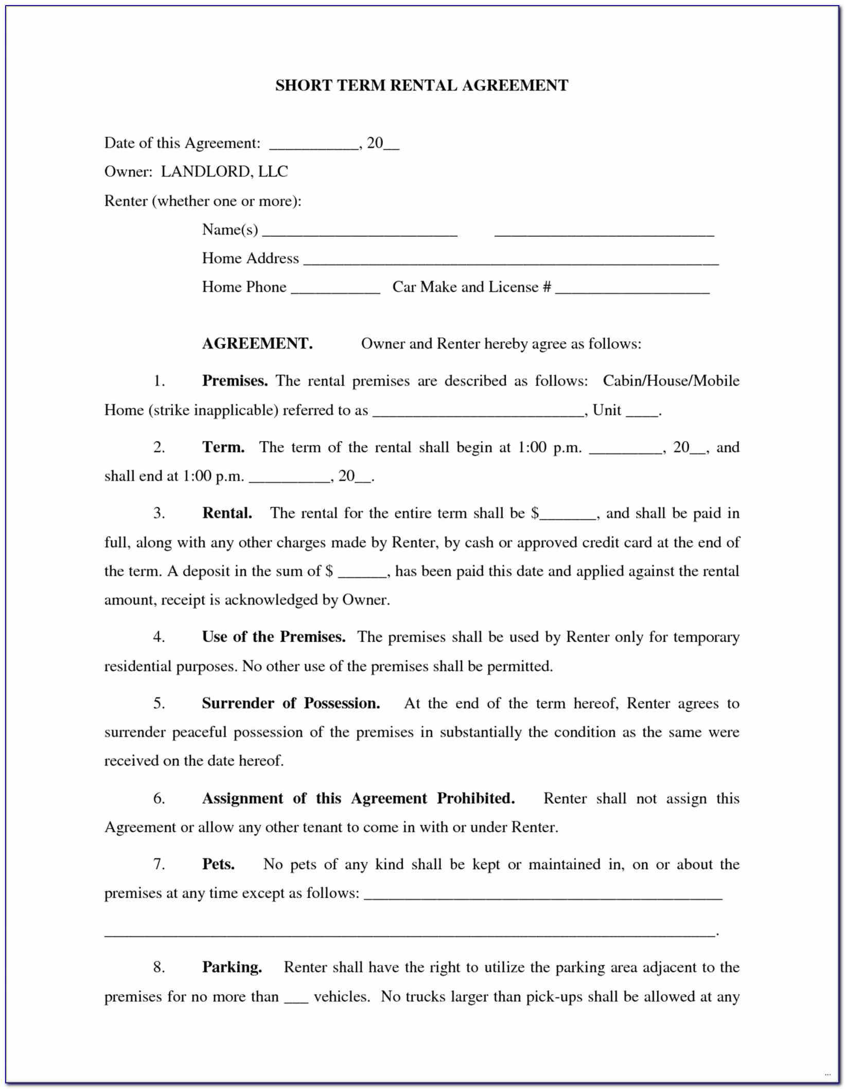 Timeshare Contract Template Lovely Fantastic Short Term Rental Agreement Ensign Simple Resume