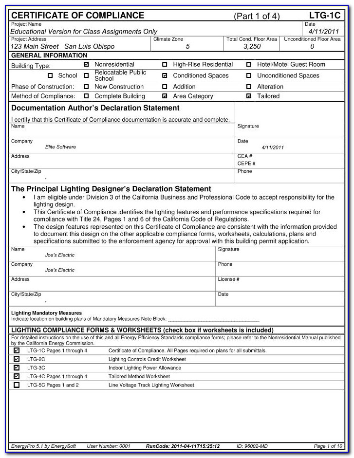 Title 24 Compliance Forms Cad