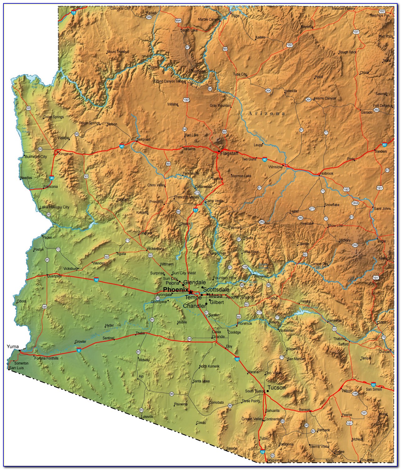 Topographic Map Of Flagstaff Arizona