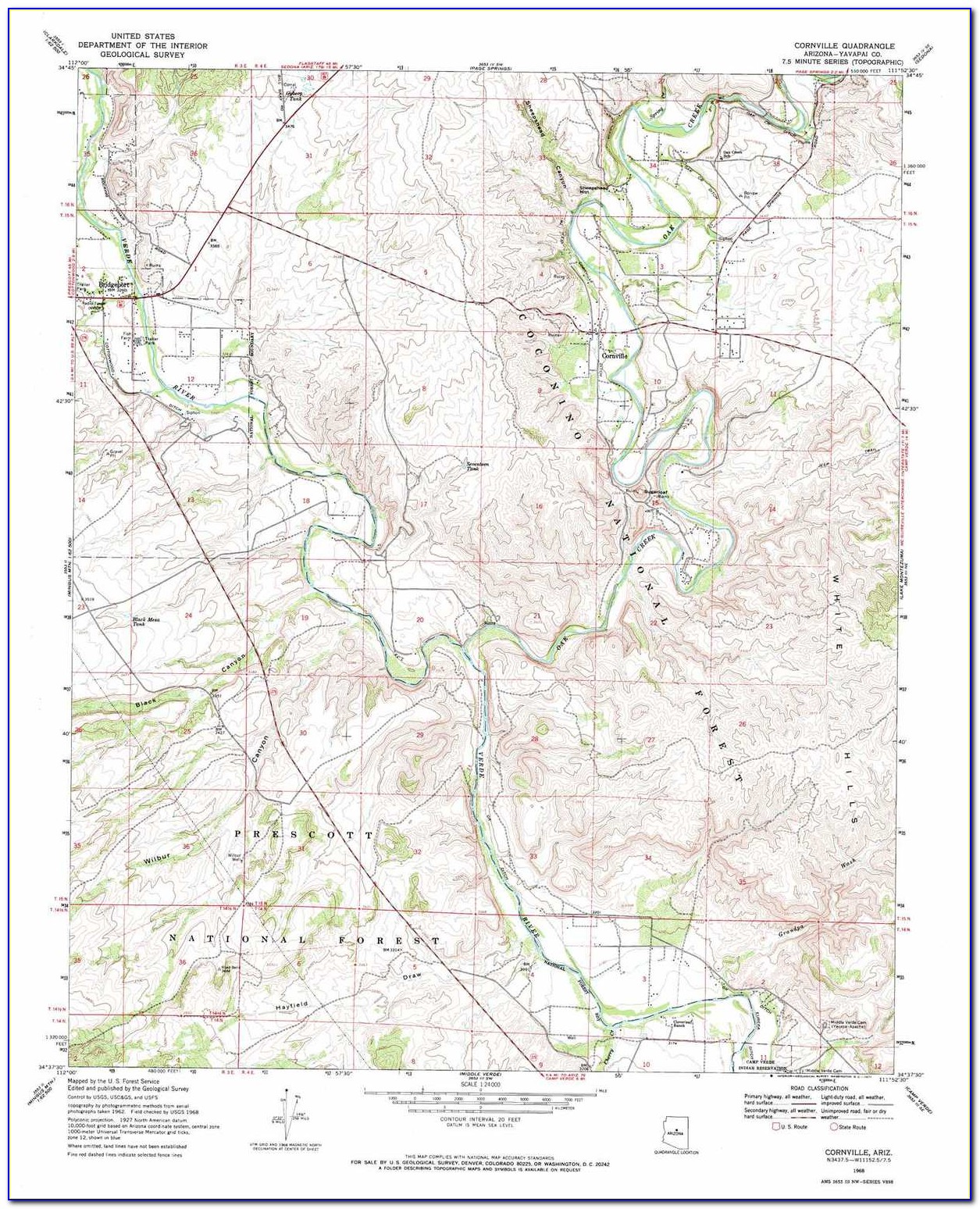 Topographic Map Of Prescott Arizona