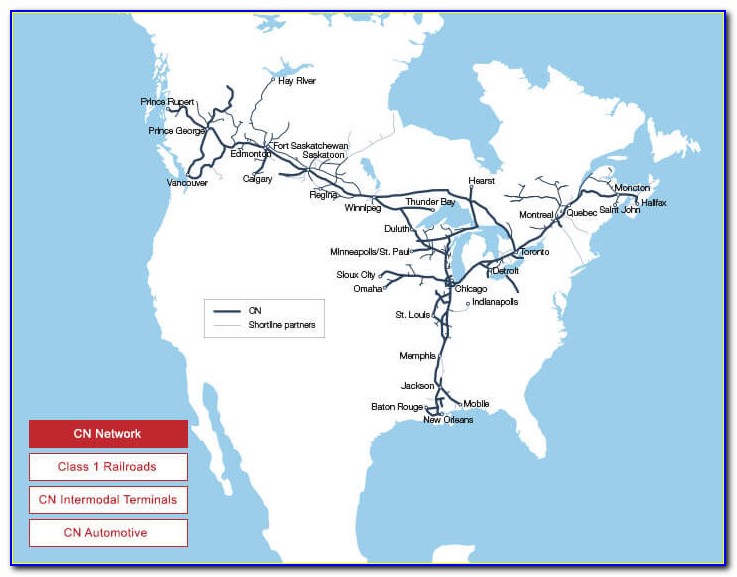 Trans Canadian Railway Map
