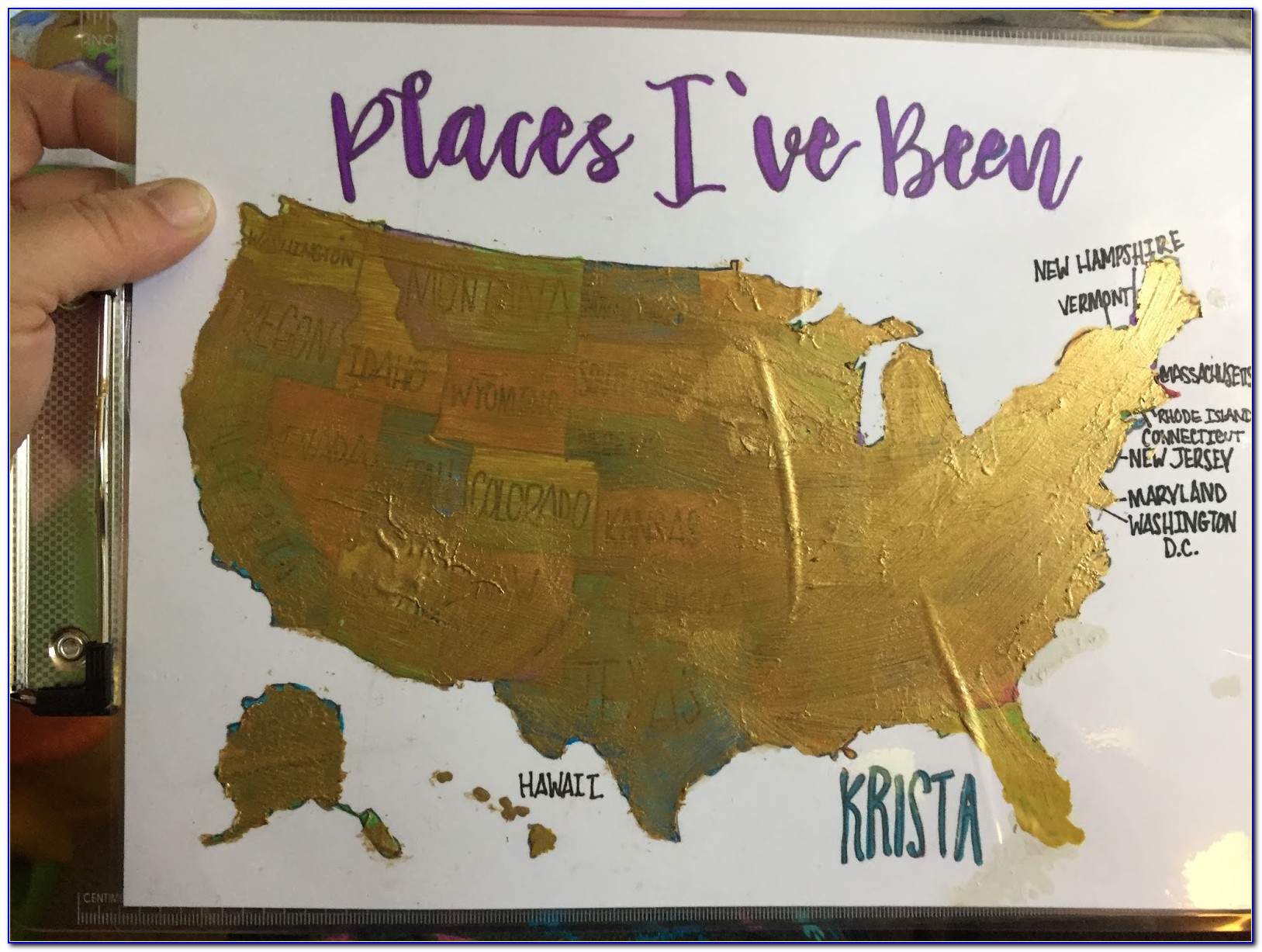 Travelbug Watercolor Scratch Off Map